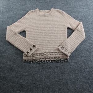 Rachel Comey Cream Sweater with Silver Ring Details